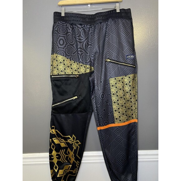 Nomadic Movement Sweatpants Mens Large Gray Geometric Fleece Jogger Festival - Picture 2 of 10